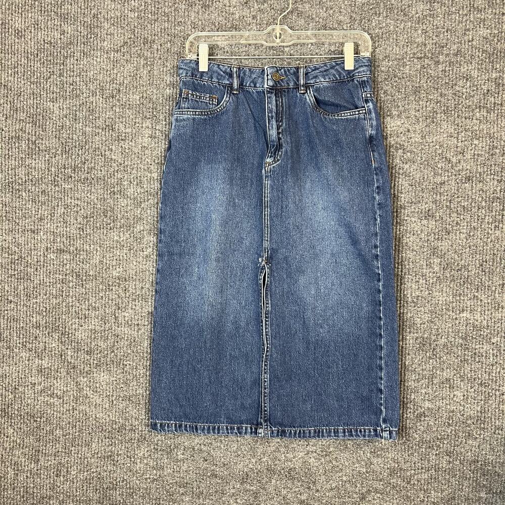 Vanessa Bruno Womens Bastia Denim Skirt Size 40 Blue Medium Wash Pockets Casual
